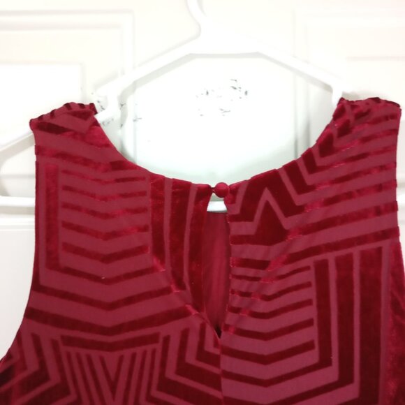 Anthropologie Sunday In Brooklyn Top Red Velvet Geometric Pattern Size S Women - Picture 4 of 8